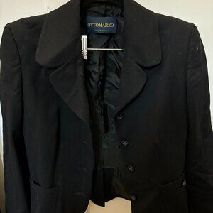 Ottomarzo Black Chic Blazer with Shoulder Pads Made in Italy Size S